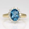 Blue Topaz & Diamond Halo Ring | 2.00ct, 0.35ctw | SZ 7.75 | Online now