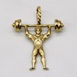 14k Yellow Gold Weightlifter Pendant Hot on Sale