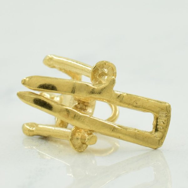 10k Yellow Gold Skier Charm | For Discount