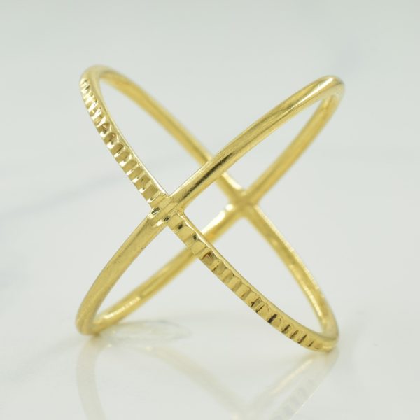 14k Yellow Gold Crisscross Ring | SZ 5.75 | Fashion