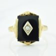 Black Onyx & Diamond Ring | 3.00ct, 0.02ct | SZ 8.75 | Online Hot Sale