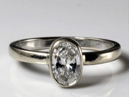 Bezel Set Oval Diamond Engagement Ring | 0.50ct | SZ 6.25 | Sale