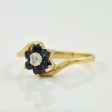 Blue Sapphire & Diamond Bypass Ring | 0.25ctw, 0.005ct | SZ 5 | For Discount