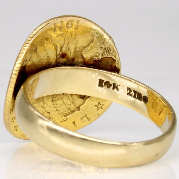 1911 Yellow Gold Eagle Coin Ring | SZ 7.25 | Hot on Sale