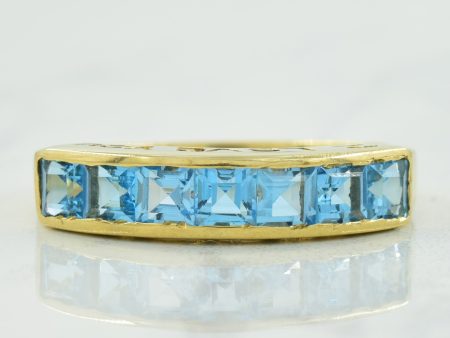 Channel Set Blue Topaz Ring | 1.26ctw | SZ 7.5 | on Sale