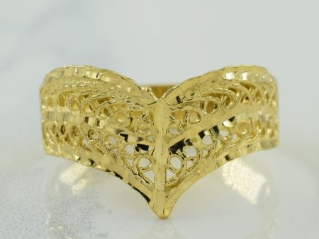 10k Yellow Gold Chevron Ring | SZ 8.75 | Supply