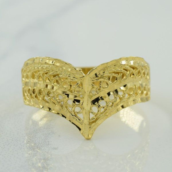 10k Yellow Gold Chevron Ring | SZ 8.75 | Supply