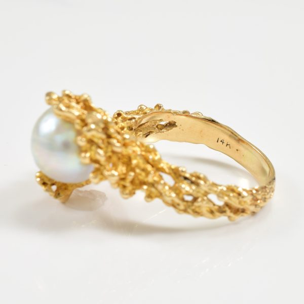 Baroque Pearl Bypass Ring | 6.00ct | SZ 7.75 | For Discount