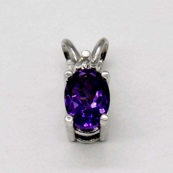 Amethyst & Diamond Pendant | 0.63ct, 0.02ct | Discount