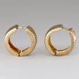 14k Yellow Gold Textured Huggie Earrings Sale