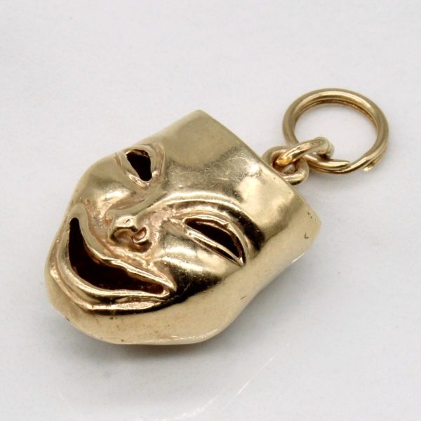 10k Yellow Gold Comedy & Tragedy Mask Charm Cheap