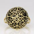 18k Yellow Gold & Enamel Ring | SZ 7.5 | Online now