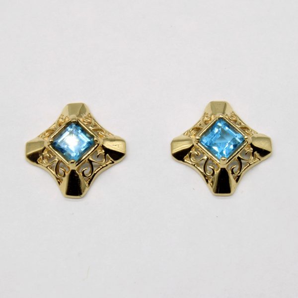 Blue Topaz Earrings | 0.56ctw | For Discount