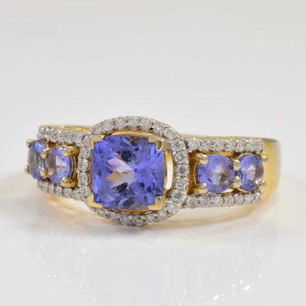 Tanzanite & Diamond Ring | 1.80ctw | SZ 9 | For Discount