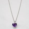 Amethyst Heart & Diamond Pendant & Necklace | 1.50ct, 0.03ctw | 17  | Online now