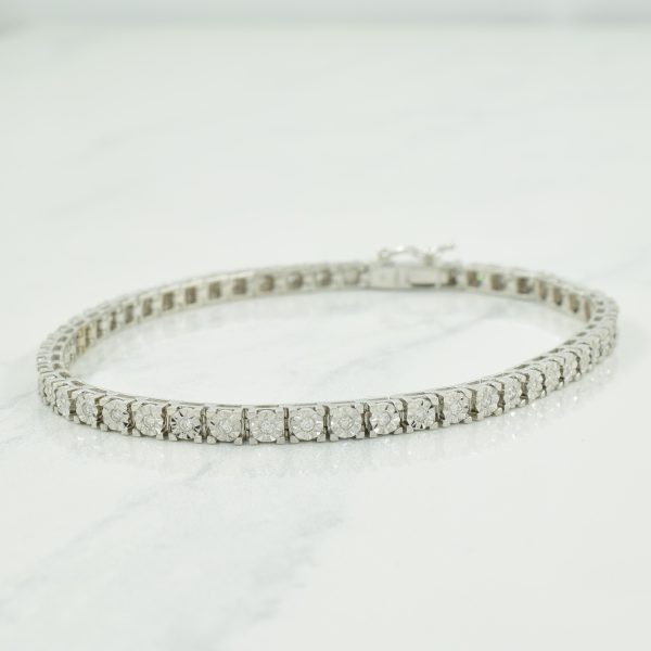 14k White Gold Diamond Tennis Bracelet | 0.52ctw | 7.25  | Cheap