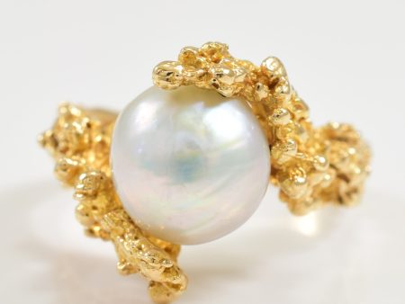 Baroque Pearl Bypass Ring | 6.00ct | SZ 7.75 | For Discount