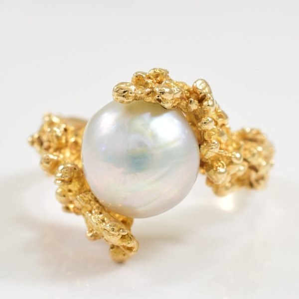 Baroque Pearl Bypass Ring | 6.00ct | SZ 7.75 | For Discount