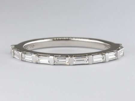 14k White Gold Baguette Semi Eternity Band | Sz 6 | 0.50 ctw Sale