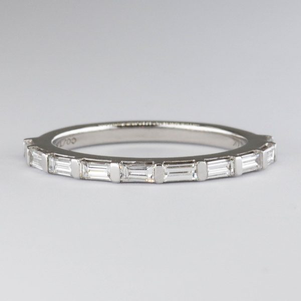 14k White Gold Baguette Semi Eternity Band | Sz 6 | 0.50 ctw Sale