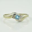 Blue Topaz & Diamond Bypass Ring | 0.10ct, 0.02ctw | SZ 6.75 | Cheap