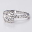 Canadian Diamond Halo White Gold 14k Ring | 1.20ctw | SZ 5.75 Supply