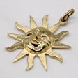 14k Yellow Gold Sun Pendant For Cheap