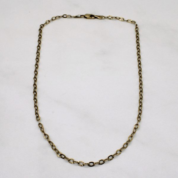 10k Yellow Gold Oval Link Anklet | 12  | Discount