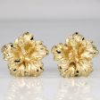 14k Yellow Gold Flower Earrings Discount