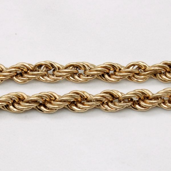 10k Yellow Gold Rope Chain Bracelet | 8  | Fashion