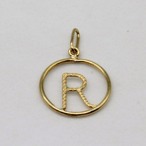 16k Yellow Gold  R  Pendant Online Hot Sale