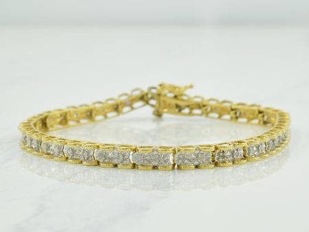 10k Yellow Gold Diamond Tennis Bracelet | 0.42ctw | 7  | Online now