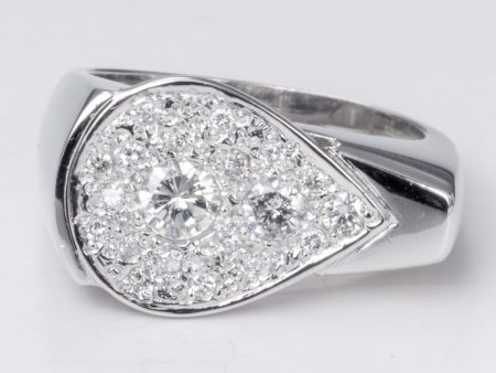 18k White Gold Fancy Design Diamond Ring | 0.57 ctw | Sz 6.75 Online Sale