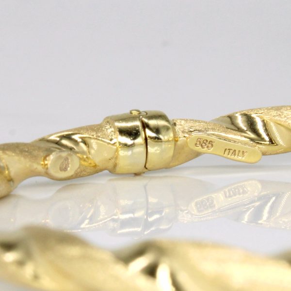 14k Yellow Gold Twisted Bracelet | 7  | on Sale