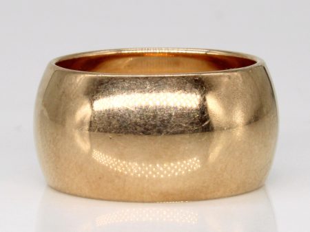 14k Yellow Gold Wide Cigar Band | SZ 7.25 | For Sale