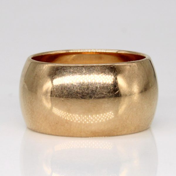 14k Yellow Gold Wide Cigar Band | SZ 7.25 | For Sale