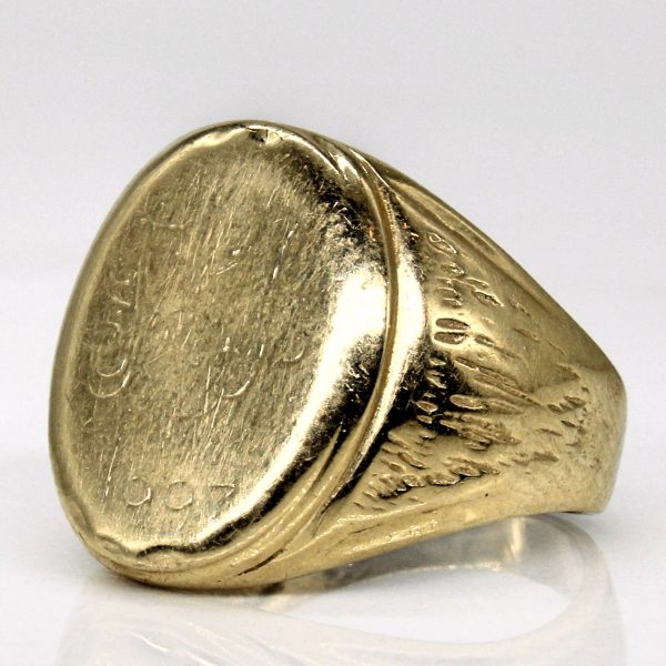 10k Yellow Gold Signet Ring | SZ 5.5 | Online Sale