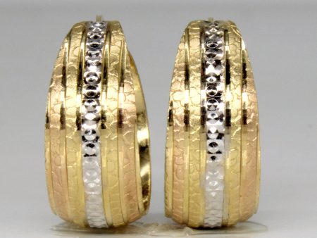 18k Tri Tone Gold Hoop Earrings Sale