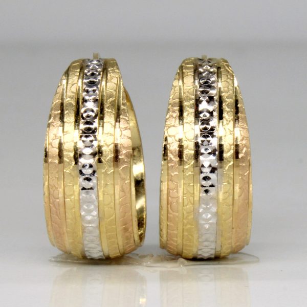 18k Tri Tone Gold Hoop Earrings Sale