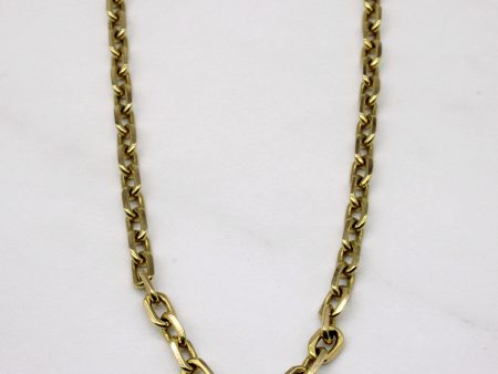 18k Yellow Gold Rectangle Link Chain | 24  | Sale