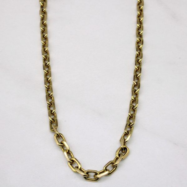 18k Yellow Gold Rectangle Link Chain | 24  | Sale