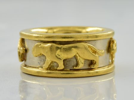 18k Two Tone Cougar Ring | SZ 5.25 | For Discount