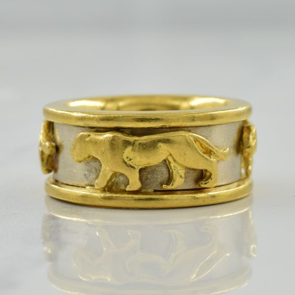 18k Two Tone Cougar Ring | SZ 5.25 | For Discount