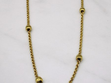 10k Yellow Gold Rope & Ball Chain | 19  | Online Hot Sale