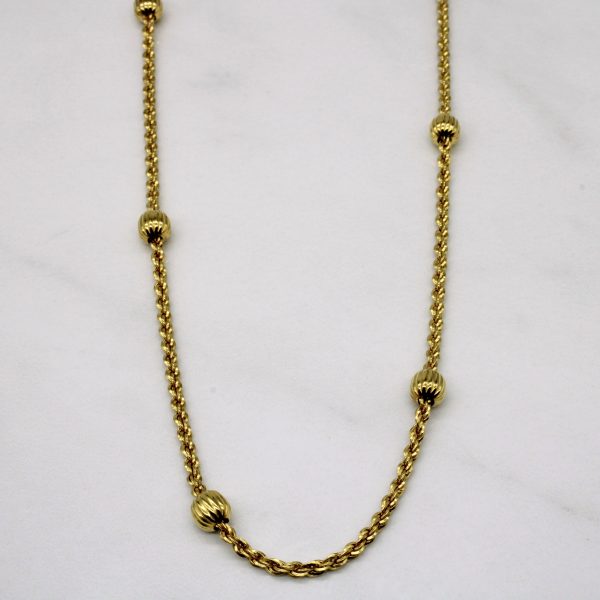 10k Yellow Gold Rope & Ball Chain | 19  | Online Hot Sale