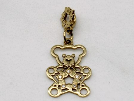 18k Yellow Gold Bear Pendant with Diamonds | 0.01ctw | Online Sale