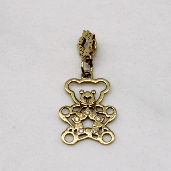 18k Yellow Gold Bear Pendant with Diamonds | 0.01ctw | Online Sale