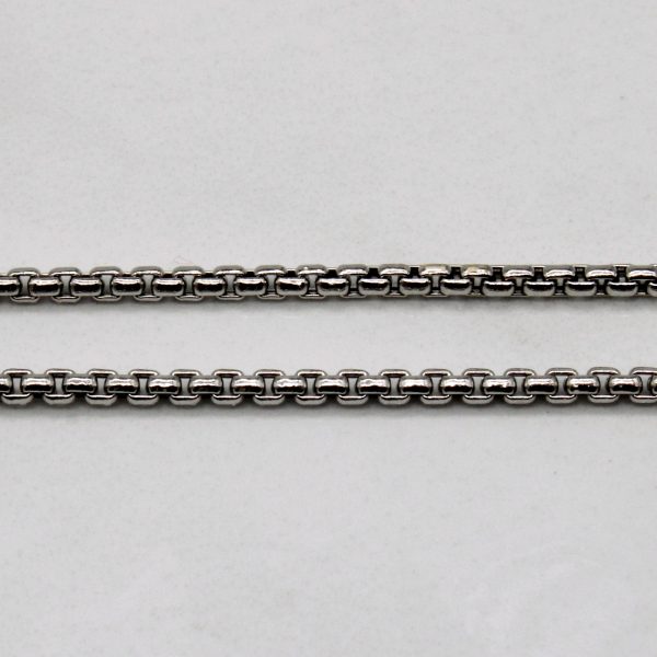 14k White Gold Modified Box Chain | 24  | For Discount