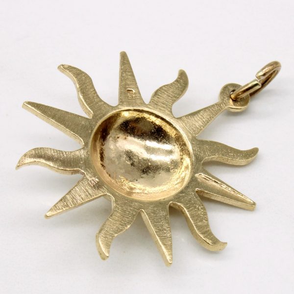 14k Yellow Gold Sun Pendant For Cheap