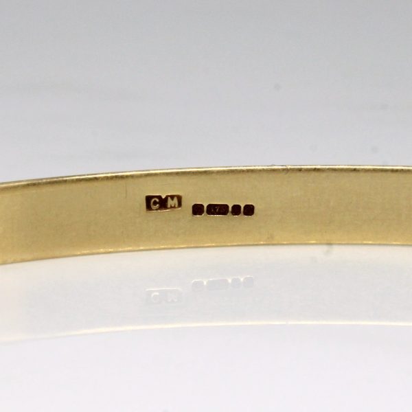 9k Yellow Gold Bangle Bracelet | 7.5  | Fashion